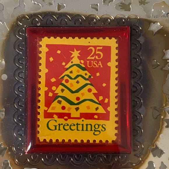 USPS I Silverplate Snowflake Christmas Tree Stamp Ornament - Picture 6 of 12